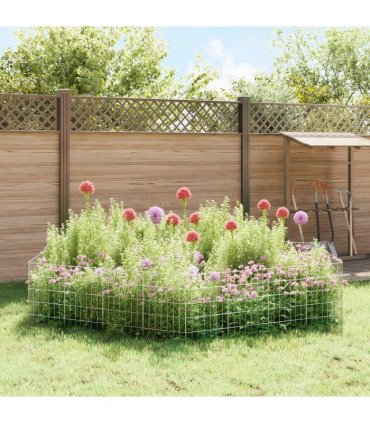 vidaXL Garden Fence with Stakes 12 pcs 35 x 50 cm Mesh Silver