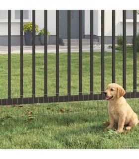 vidaXL Garden Fence with Stakes 12 pcs 115 x 30 cm Mesh Silver