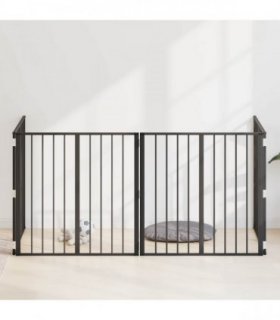 vidaXL Dog Gate 4 pcs Black 80 x 80 cm Galvanised Steel