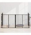 vidaXL Dog Gate 4 pcs Black 80 x 80 cm Galvanised Steel