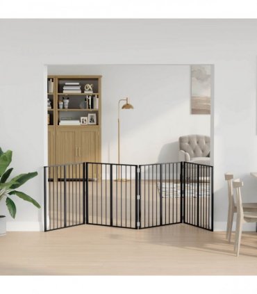 vidaXL Dog Gate 4 pcs Black 80 x 80 cm Galvanised Steel