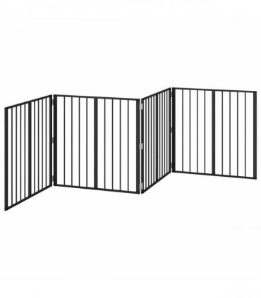 vidaXL Dog Gate 4 pcs Black 80 x 80 cm Galvanised Steel