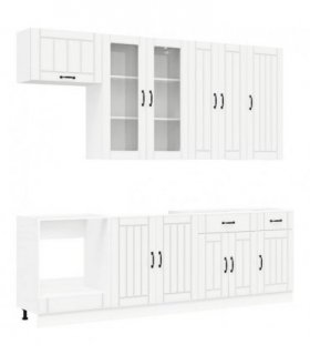 vidaXL Cabinet Set with Drawer with Shelf 8 pcs White Engineered Wood