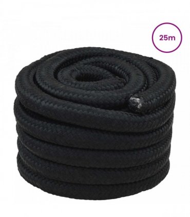 vidaXL Boat Rope 25 m 5 Black PP
