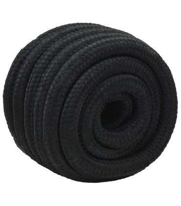 vidaXL Boat Rope 25 m 5 Black PP