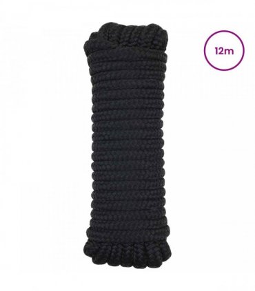 vidaXL Boat Rope 12 m 1 Black Polyester