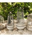 83/70CM CREAM METAL SET 2 PLANT STANDS