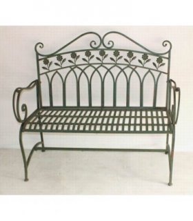 112CM BLUE/GOLD METAL BENCH