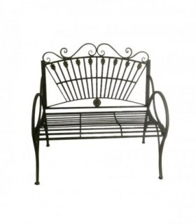 108CM GREEN/GOLD METAL BENCH