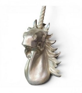 51CM SILVER UNICORN HEAD