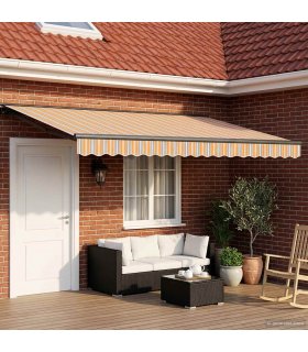 vidaXL Manual Awning Frame with LEDs 4 x 3.5 m
