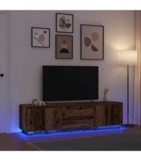 vidaXL TV Cabinet with LED Lights Old Wood 193.5x41x50 cm