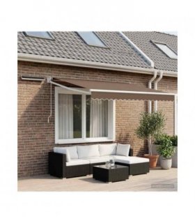 vidaXL Electric Retractable Awning Taupe 100% Polyester and Aluminium