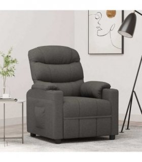 vidaXL Recliner Chair Dark Grey Fabric