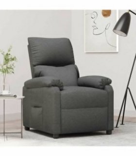 vidaXL Recliner Chair Dark Grey Fabric