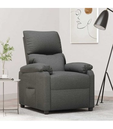 vidaXL Recliner Chair Dark Grey Fabric