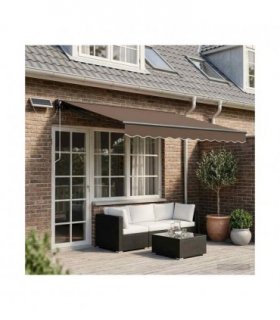 vidaXL Electric Retractable Awning Taupe 4 x 3.5 m