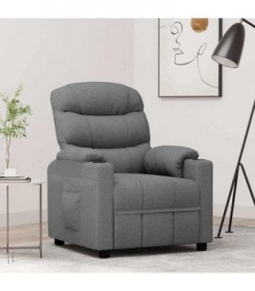 vidaXL Recliner Chair Light Grey Fabric