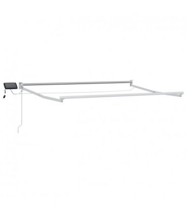 vidaXL Manual Retractable Awning with LEDs Taupe