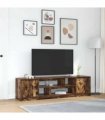 vidaXL TV Cabinet Smoked Oak 188.5x41x50 cm Engineered Wood