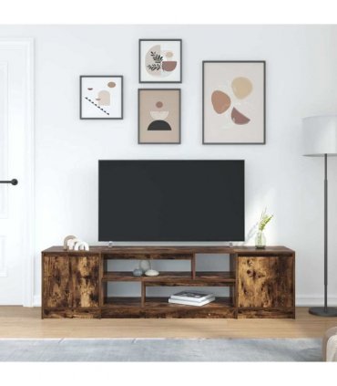 vidaXL TV Cabinet Smoked Oak 188.5x41x50 cm Engineered Wood