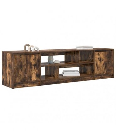 vidaXL TV Cabinet Smoked Oak 188.5x41x50 cm Engineered Wood