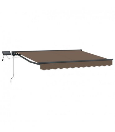 vidaXL Manual Awning Frame with LEDs Taupe 4 x 3 m