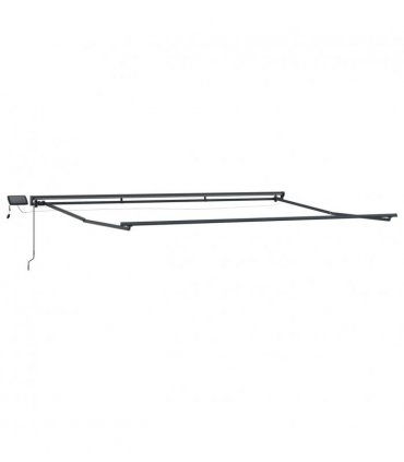 vidaXL Manual Awning Frame with LEDs Taupe 4 x 3 m