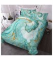 Chic Girly Marble Duvet Cover Mint Gold Glitter Turquoise Bedding Comforter Set Abstract Aqua Teel Blue Duvet Cover(Double)