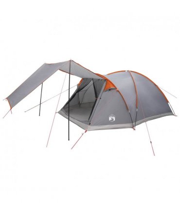 vidaXL Cabin Tent Grey and Orange 6-Person Polyester and Steel