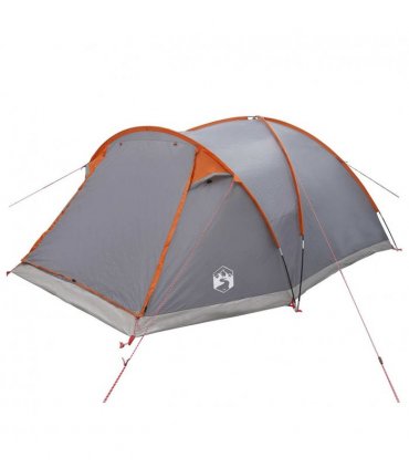 vidaXL Cabin Tent Grey and Orange 6-Person Polyester and Steel
