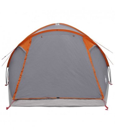 vidaXL Cabin Tent Grey and Orange 6-Person Polyester and Steel