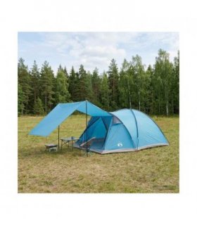 vidaXL Cabin Tent with Roof Blue 6-Person Polyester and Steel