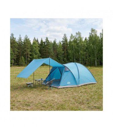 vidaXL Cabin Tent with Roof Blue 6-Person Polyester and Steel