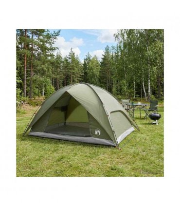 vidaXL Camping Tent with Rainfly Water-resistant Dome Olive Green