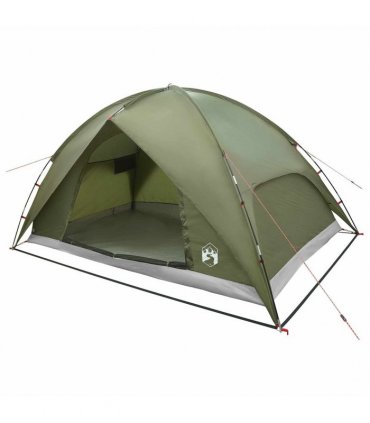 vidaXL Camping Tent with Rainfly Water-resistant Dome Olive Green