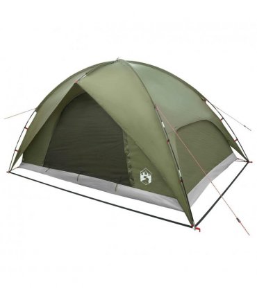 vidaXL Camping Tent with Rainfly Water-resistant Dome Olive Green