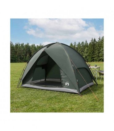 vidaXL Camping Tent with Rainfly Water-resistant Dome Army Green