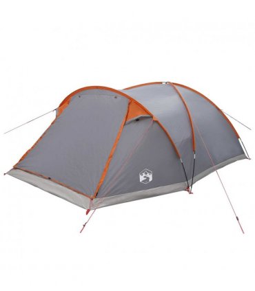 vidaXL Cabin Tent Grey and Orange 8-Person Polyester and Steel