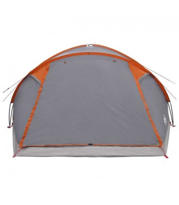 vidaXL Cabin Tent Grey and Orange 8-Person Polyester and Steel