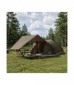 vidaXL Cabin Tent with Roof Brown grey 8-Person Polyester and Steel
