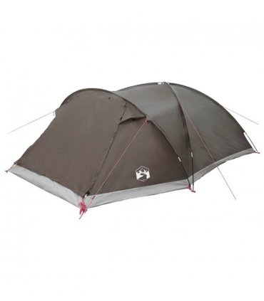 vidaXL Cabin Tent with Roof Brown grey 8-Person Polyester and Steel