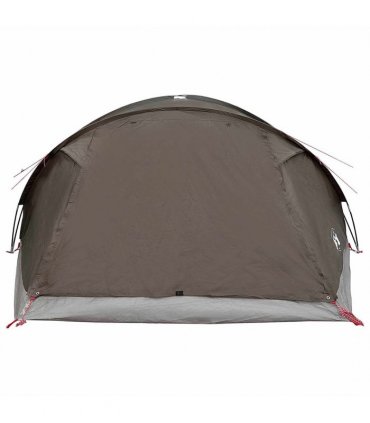 vidaXL Cabin Tent with Roof Brown grey 8-Person Polyester and Steel