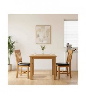 vidaXL Dining Chair 2 pcs Solid Oak Wood Black 45 x 59 x 92 cm