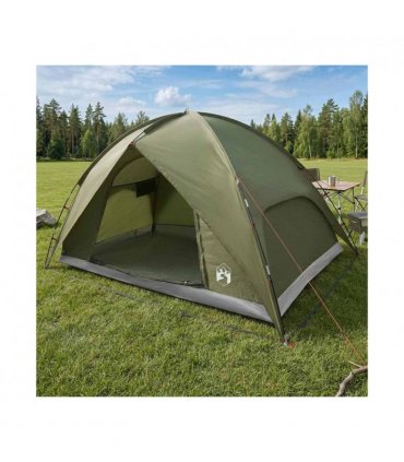 vidaXL Camping Tent with Rainfly Water-resistant Dome Olive Green