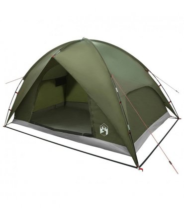 vidaXL Camping Tent with Rainfly Water-resistant Dome Olive Green