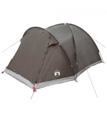 vidaXL Cabin Tent with Roof Brown grey 4-Person Polyester and Steel