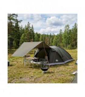 vidaXL Cabin Tent with Roof Army green 8-Person Polyester and Steel