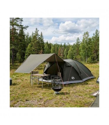 vidaXL Cabin Tent with Roof Army green 8-Person Polyester and Steel