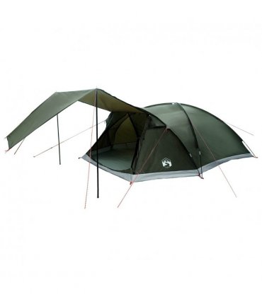 vidaXL Cabin Tent with Roof Army green 8-Person Polyester and Steel